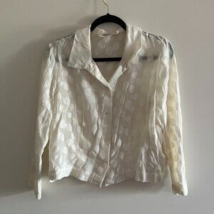 nice things by Paloma S. Leaves Jacquard Shirt Ecru